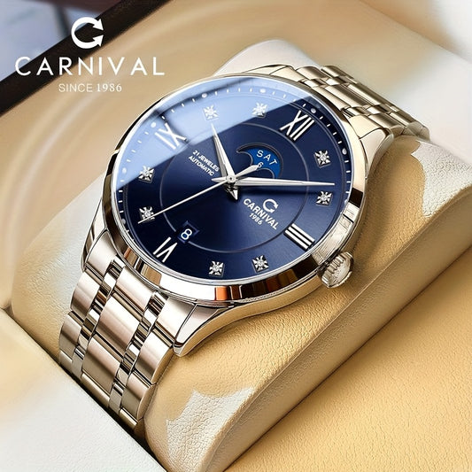 [I&W Carnival] Orologio meccanico sportivo e casual di lusso, avvolgimento automatico con cristallo di zaffiro sintetico, orologio da polso impermeabile per uomo, regalo per le vacanze, senza batteria