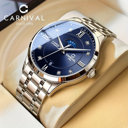 [I&W Carnival] Orologio meccanico sportivo e casual di lusso, avvolgimento automatico con cristallo di zaffiro sintetico, orologio da polso impermeabile per uomo, regalo per le vacanze, senza batteria