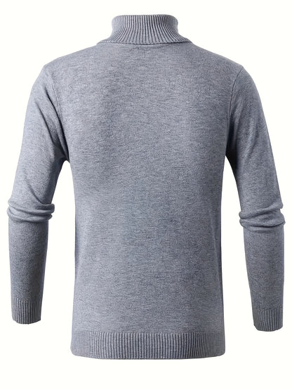 Maglione da Uomo 100% Lana - Morbido e Caldo, Collo Alto Elasticizzato, Lavabile in Lavatrice, Tinta Unita per Look Casual & Business, Maglione a Girocollo Comodo, Tessuto ad Alta Elasticità, Abbigliamento da Ufficio, Design Classico, Costruzione Durevole