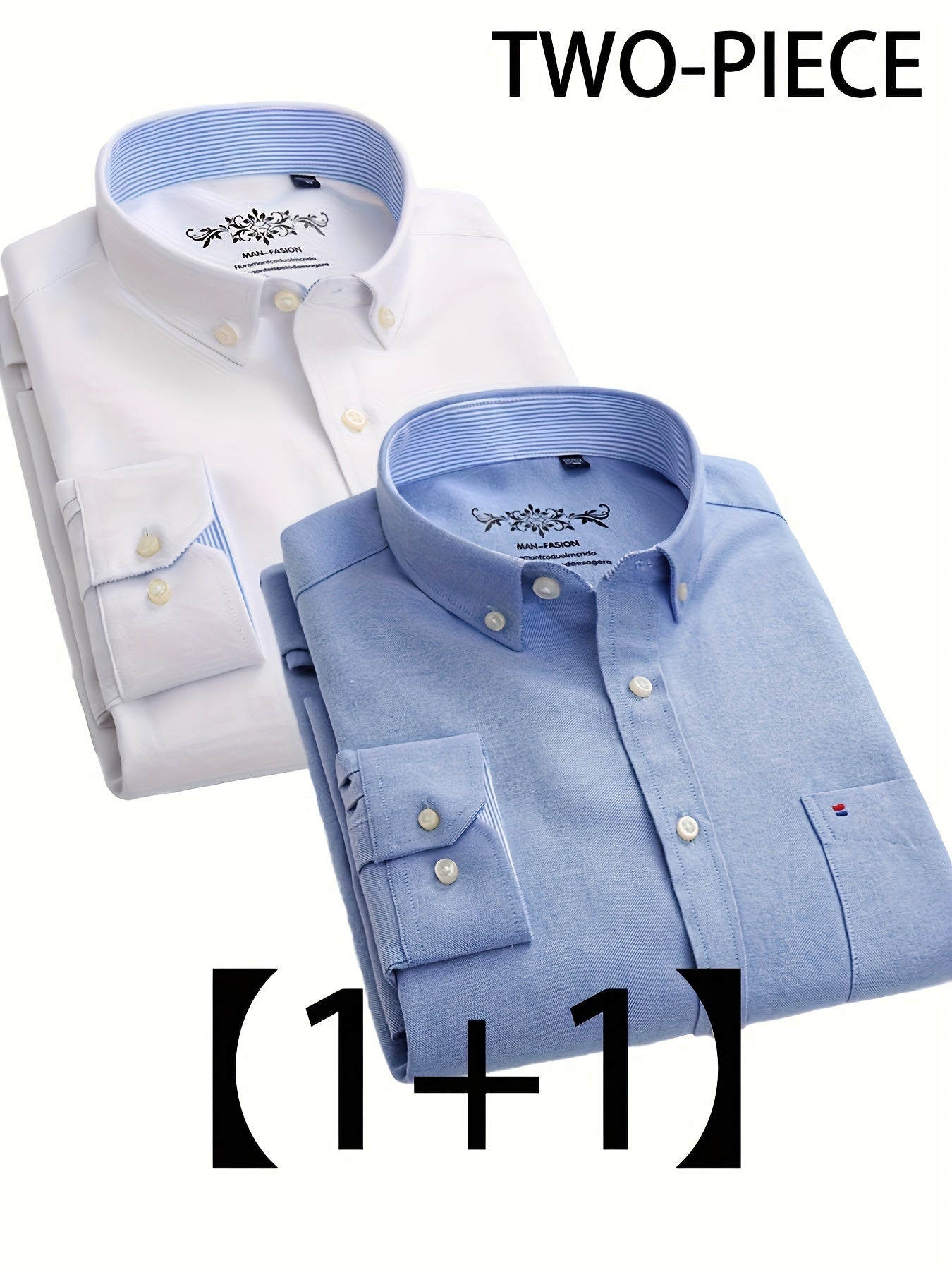 Valerio – Due Camicie Oxford a Manica Lunga Monocolore