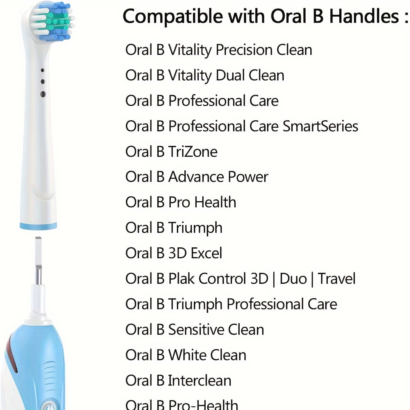 Per, Sostituzione di 16 Testine di Spazzolino Elettrico Professionale Oral B, per Oral-B 7000/Pro 1000/9600/5000/3000/8000 Adulto Bianco, 1 pezzo (16 Pack)