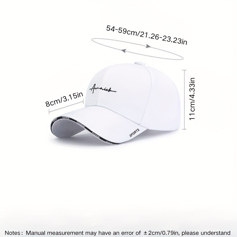 Linea - Cappellino da baseball con visiera curva classico, versatile e alla moda, con ricamo