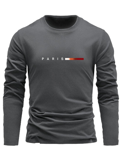 3 Pezzi Magliette Uomo Manica Lunga 100% Cotone, Versatili ed Eleganti per Primavera/Autunno Abbigliamento Autunnale Outfit Quotidiano T-Shirt Classico Design Minimalista Stoffa Traspirante Cuciture Resistenti Confezione Multipla Camicie da Donna Indument