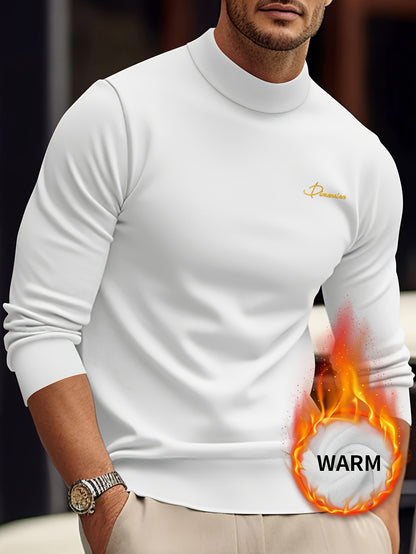 Z1012 Maglione Termico da Uomo a Maniche Lunghe con Scollo a Punta d'Arte - Maglia Invernale Calda e Resistente con Chiusura Frontale Intera con Zip, Collo Alto e Zip Integrale, Abbigliamento Lavabile in Lavatrice per Attività all'Aperto, Design con Zip F