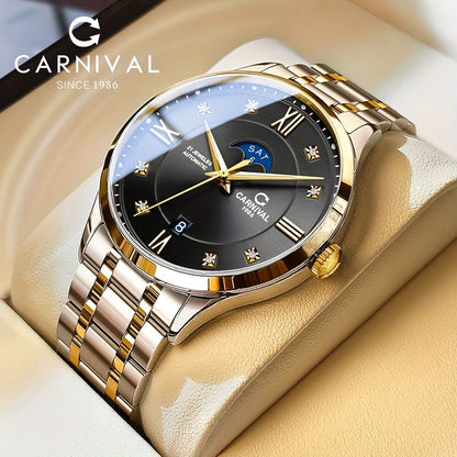 [I&W Carnival] Orologio meccanico sportivo e casual di lusso, avvolgimento automatico con cristallo di zaffiro sintetico, orologio da polso impermeabile per uomo, regalo per le vacanze, senza batteria