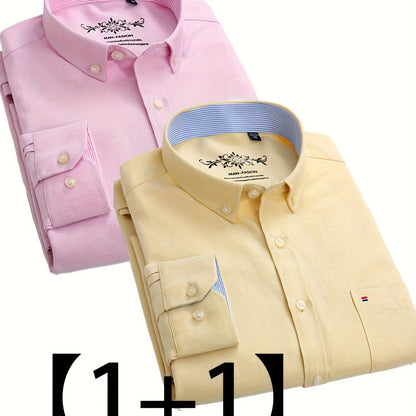 Valerio – Due Camicie Oxford a Manica Lunga Monocolore