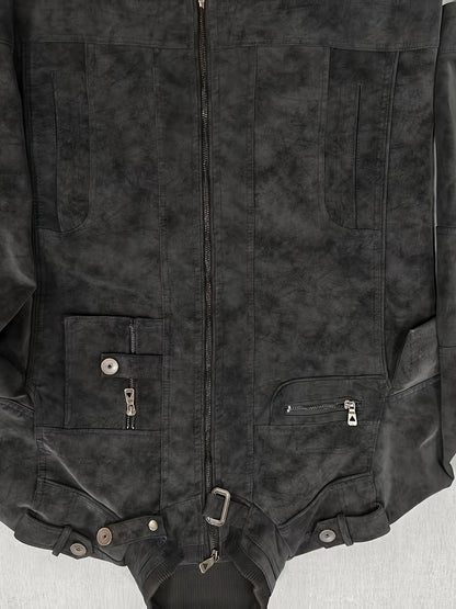 2805A# Giacca Casual Autunno-Inverno con Collo Alto per Giovani Uomini, Stile Workwear