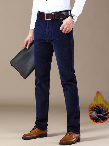 Uomo Pantaloni Slim-Fit a Gamba Dritta - Tuta Ufficio e Casual per Tutte le Stagioni, Lavabili in Lavatrice - Marrone Elegante, Design Versatile, Finitura di Alta Qualità, Abbigliamento Business
