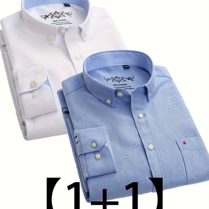 Valerio – Due Camicie Oxford a Manica Lunga Monocolore