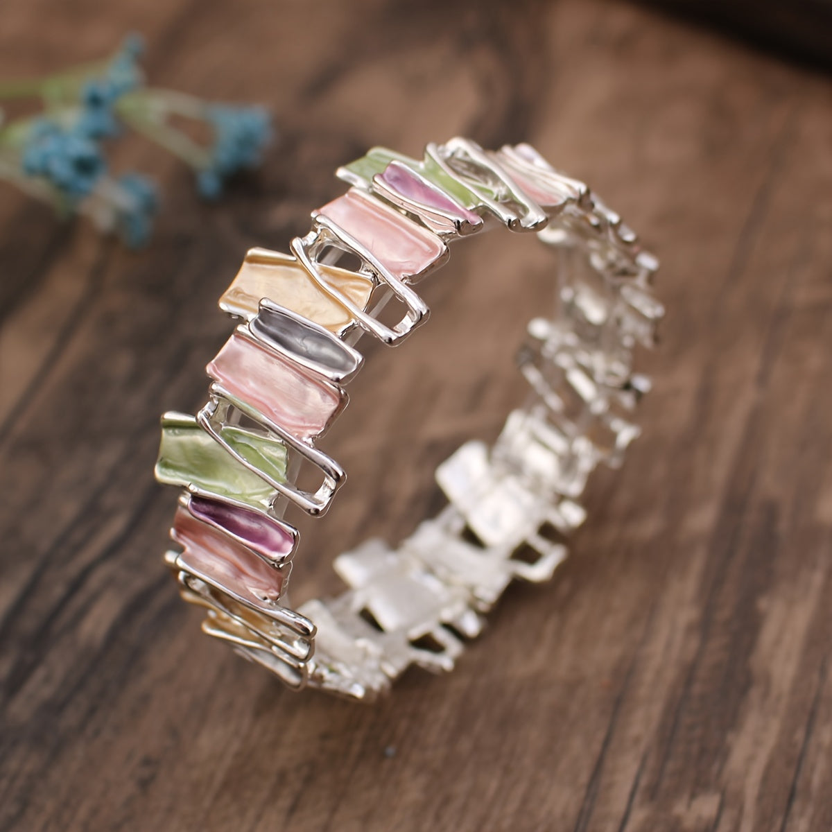 One Piece · Nuovo Bracciale Estivo in Lega Smaltata con Gocce di Colore Irregolari, Dipinto a Mano ad Olio Creatività Geometrica Splicing per Donne - Regalo Ideale Graduazione & Viaggio Amici Banchetto Festa Quotidiano Versatile. Accessorio da Voyage e Pa