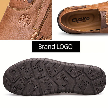 Scarpe fatte a mano per uomo CLOHOO, suola morbida, comode e traspiranti, suola in gomma, scarpe sportive casual resistenti, slip-on, scarpe da ufficio per tutti gli anni, moda giovane