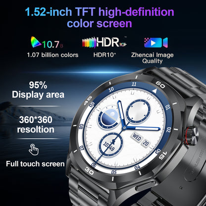 Orologio intelligente impermeabile per uomo - Orologio intelligente rotondo con schermo touch HD da 1.52 pollici - Bracciale intelligente con 123 modalità sportive - Monitoraggio del tracker sportivo - Chiamata e risposta wireless - per iPhone/Android