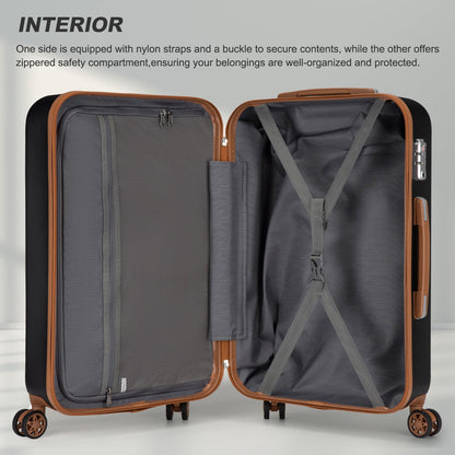 Set di 4 Valigie da 14/20/24/28 pollici Kono Elegante in ABS+PC a Pois con Guscio Rigido e Serratura TSA, Set di 4 Pezzi con Valigetta da Toilette, Bagagli da Viaggio Durevoli con Serratura TSA e Ruote Silenziose