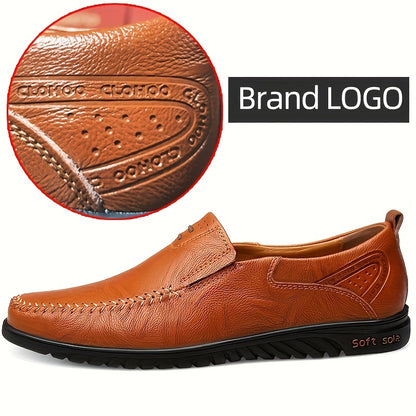 Linea Classico - Mocassini Uomo Slip-On - Tomaia in Pelle Vacchetta di Seconda Qualità