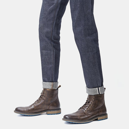 Stivaletti Oxford da uomo Stivaletti con punta a punta Scarpe eleganti da esterno per matrimoni in ufficio