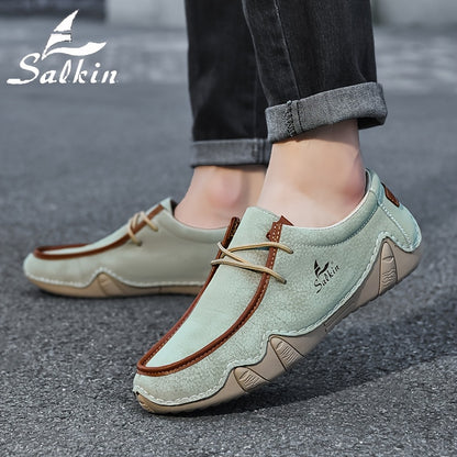 Mocassini Casual Fatti a Mano da Uomo Salkin - Sneakers Comode e Resistenti con Lacci in Diversi Colori