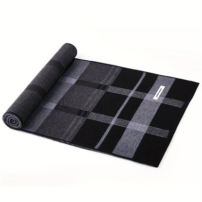 Sciarpa a Quadri Uomo in Tessuto Simil-Lana - Calda Cravatta Invernale, Elegante Regalo di Natale/Ringraziamento per Marito/Padre/Uomo d'Affari - Accessorio Formale Morbido (Lavaggio a Mano/Lavaggio a Secco) - Compatibile con Completi e Cravatte