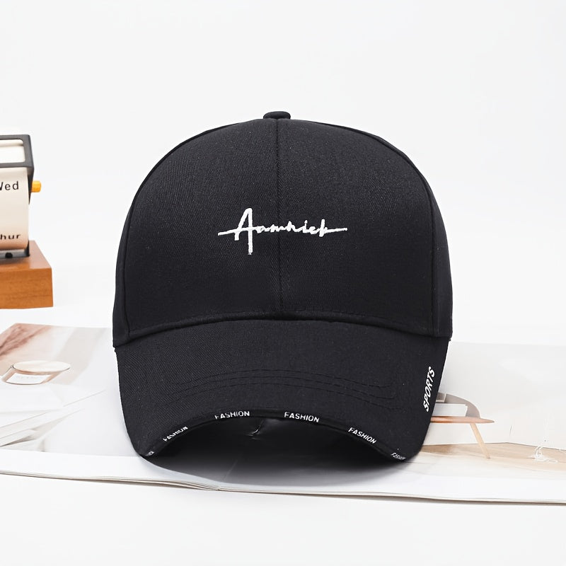 Linea - Cappellino da baseball con visiera curva classico, versatile e alla moda, con ricamo