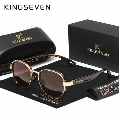 KINGSEVEN Design Occhiali da Uomo con Montatura Rotonda, Adatti anche per la Moda Femminile, Montatura Decorativa in Lega, Ideali per Tempo Libero, Fotografia, Accessori per Feste e Regalo Esclusivo di Moda