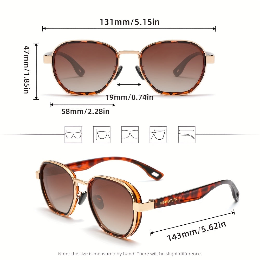 KINGSEVEN Design Occhiali da Uomo con Montatura Rotonda, Adatti anche per la Moda Femminile, Montatura Decorativa in Lega, Ideali per Tempo Libero, Fotografia, Accessori per Feste e Regalo Esclusivo di Moda