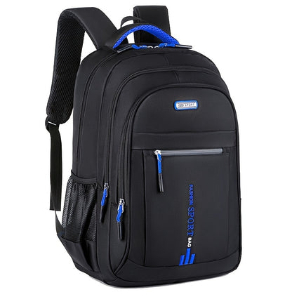Zaino da Viaggio di Grande Capacità per Uomini - Nylon Resistente, Spallacci Regolabili, Borsa Multiscomparti per Affari e Scuola, Nero, Zaino da Viaggio