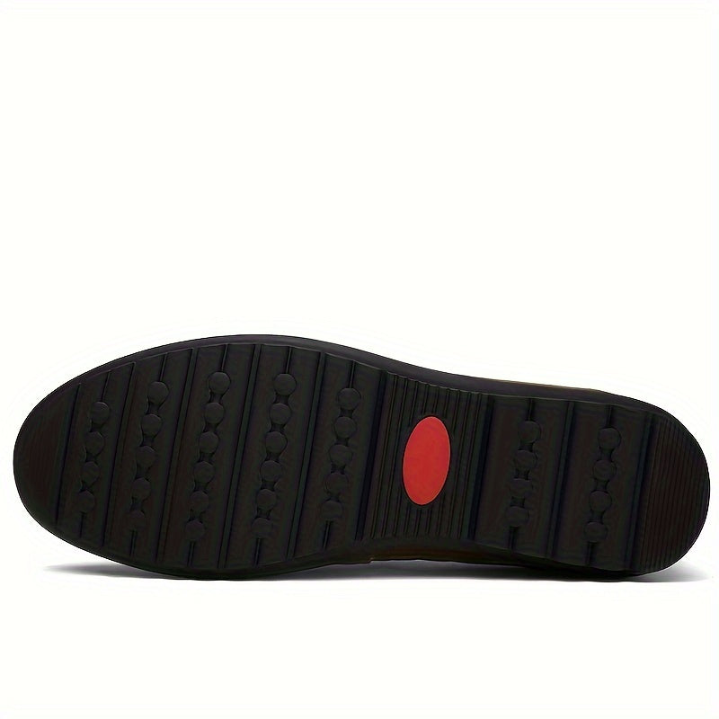 Scarpe da uomo in pelle di mucca divisa CLOHOO, tomaia in pelle scamosciata di colore solido, comode scarpe mocassino antiscivolo con resistente suola in gomma, calzature da ufficio per uomo