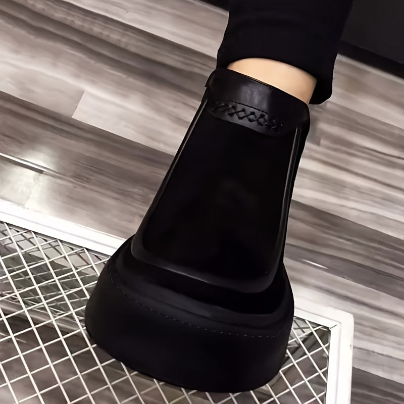 Scarpe Sportive Eleganti Nere alla Caviglia per Uomini e Donne - Tomaia in PU Traspirante, Fodera in Tessuto Confortevole, Suola in PVC Resistente, Chiusura con Lacci, Abbigliamento da Strada Casual per Tutte le Stagioni, Calzature Casual | Scarpe alla Ca