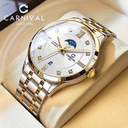 [I&W Carnival] Orologio meccanico sportivo e casual di lusso, avvolgimento automatico con cristallo di zaffiro sintetico, orologio da polso impermeabile per uomo, regalo per le vacanze, senza batteria