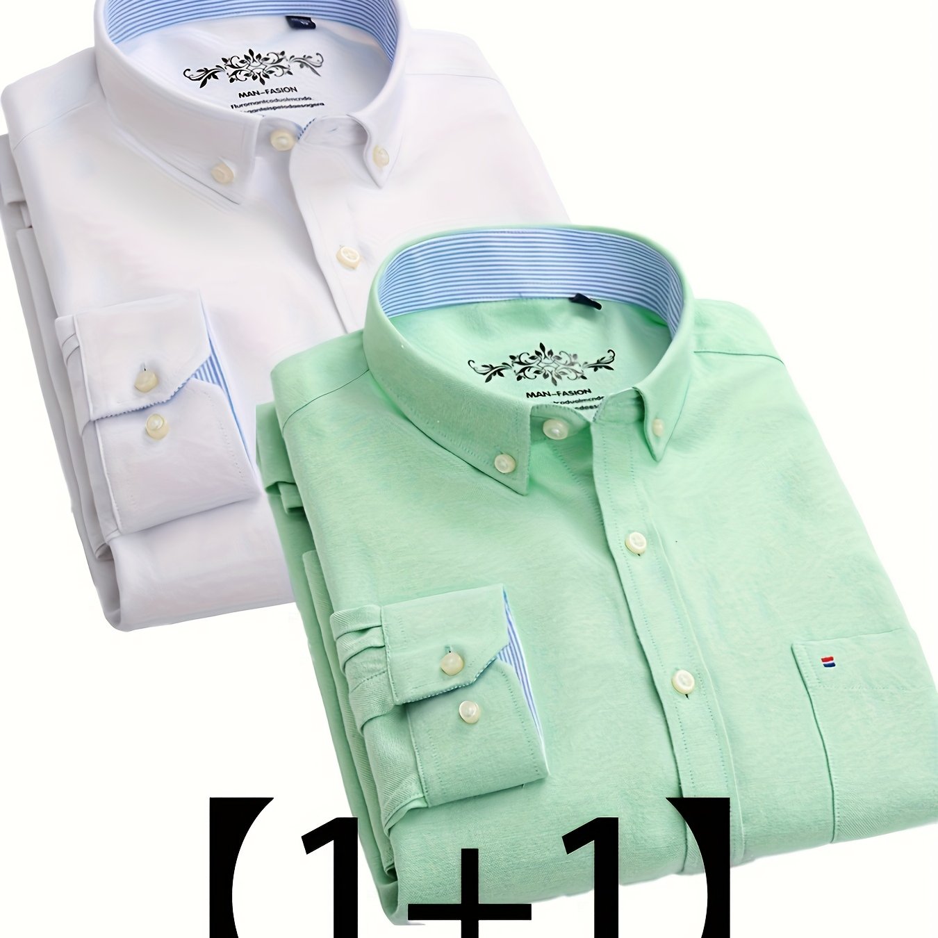 Valerio – Due Camicie Oxford a Manica Lunga Monocolore