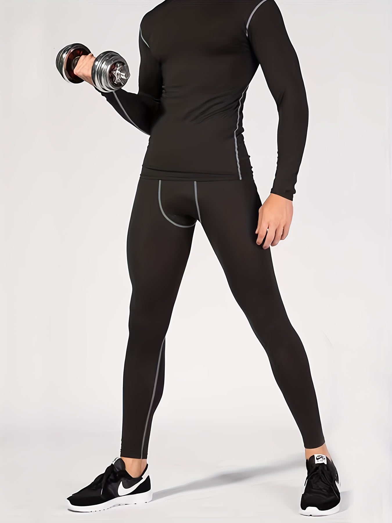 Pantaloni Termici Da Uomo, Strato Di Base In Pile A Compressione Stretta, Collant Da Corsa Per Allenamento Atletico Da Basket Da Uomo Leggings Sportivi Da Uomo Per La Palestra