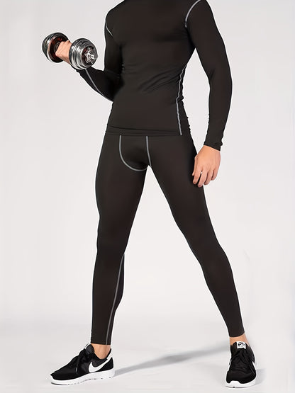 Pantaloni Termici Da Uomo, Strato Di Base In Pile A Compressione Stretta, Collant Da Corsa Per Allenamento Atletico Da Basket Da Uomo Leggings Sportivi Da Uomo Per La Palestra