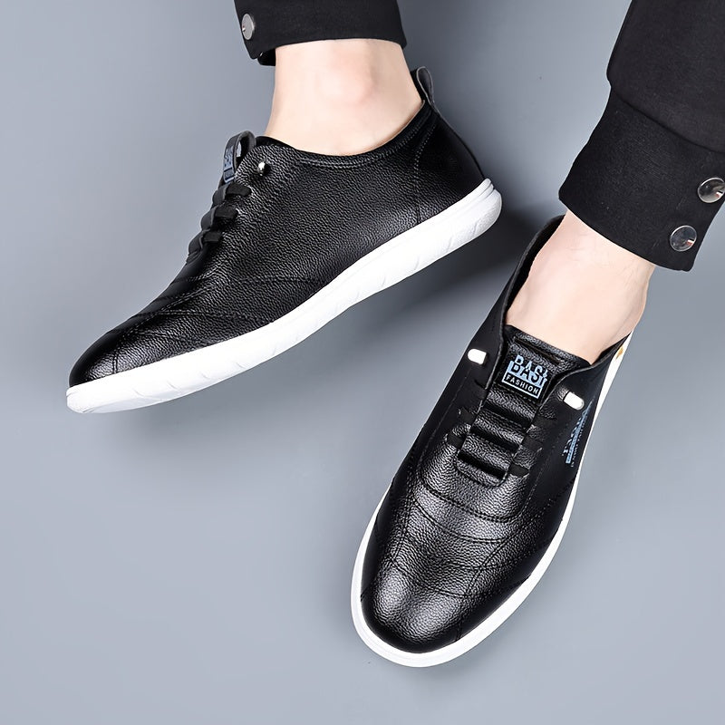 Mocassini Casual da Uomo Senza Lacci - Bianchi con Accenti Marroni, Suola Antiscivolo Resistente, Lacci Elastici per Abbigliamento Casual e Outdoor