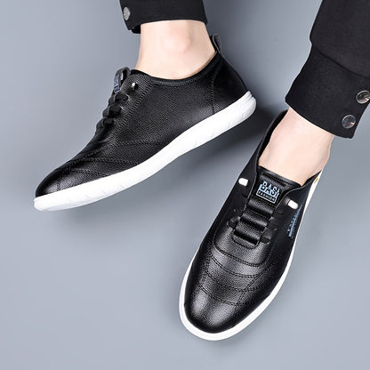 Mocassini Casual da Uomo Senza Lacci - Bianchi con Accenti Marroni, Suola Antiscivolo Resistente, Lacci Elastici per Abbigliamento Casual e Outdoor