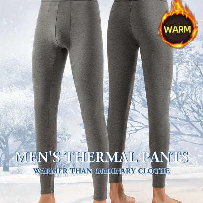 Pantaloni Stile Casual| Pantaloni Termici Slim-Fit da Uomo - Leggings Foderati in Pile Caldo, Misto Poliestere/Spandex Elasticizzato, Ideali per il Comfort Invernale & l'Abbigliamento Casual, Grigio