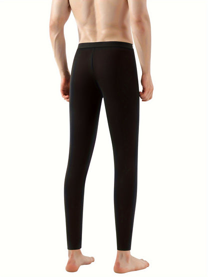 Pantaloni Stile Casual| Pantaloni Termici Slim-Fit da Uomo - Leggings Foderati in Pile Caldo, Misto Poliestere/Spandex Elasticizzato, Ideali per il Comfort Invernale & l'Abbigliamento Casual, Grigio