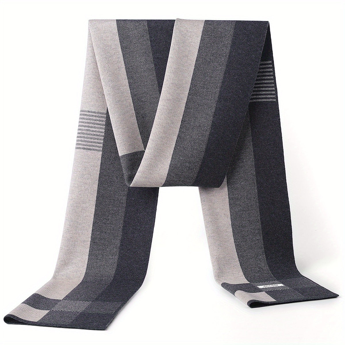 Sciarpa a Quadri Uomo in Tessuto Simil-Lana - Calda Cravatta Invernale, Elegante Regalo di Natale/Ringraziamento per Marito/Padre/Uomo d'Affari - Accessorio Formale Morbido (Lavaggio a Mano/Lavaggio a Secco) - Compatibile con Completi e Cravatte