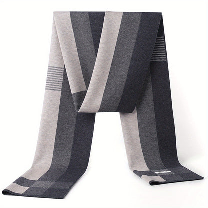 Sciarpa a Quadri Uomo in Tessuto Simil-Lana - Calda Cravatta Invernale, Elegante Regalo di Natale/Ringraziamento per Marito/Padre/Uomo d'Affari - Accessorio Formale Morbido (Lavaggio a Mano/Lavaggio a Secco) - Compatibile con Completi e Cravatte