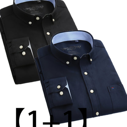 Valerio – Due Camicie Oxford a Manica Lunga Monocolore