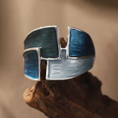 1 Anello in Lega di Zinco Smaltato Vintage, Gioielli Eleganti da Donna per Banchetto Francese