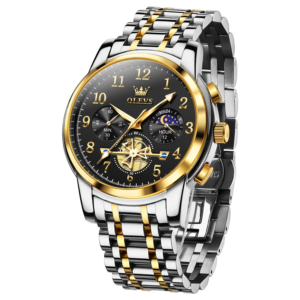 Orologi OLEVS per Uomo Classico Business Dress Analogico Quartz Digitale Orologio da Polso per Uomo Moda Lusso Bracciale in Acciaio Inossidabile Luminoso con Calendario Regali Romantici per Uomo Relojes De Hombre Blu/Nero/Bianco/Dorato/Grigio