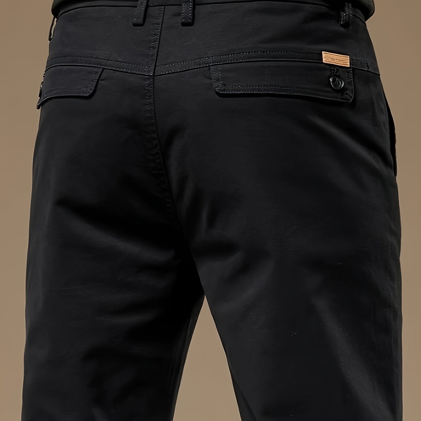 Pantaloni Eleganti da Uomo Bedford in Tessuto Elasticizzato Khaki per Look Business Casual e Viaggi, Primavera/Autunno