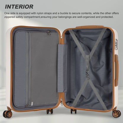 Set di 4 Valigie da 14/20/24/28 pollici Kono Elegante in ABS+PC a Pois con Guscio Rigido e Serratura TSA, Set di 4 Pezzi con Valigetta da Toilette, Bagagli da Viaggio Durevoli con Serratura TSA e Ruote Silenziose