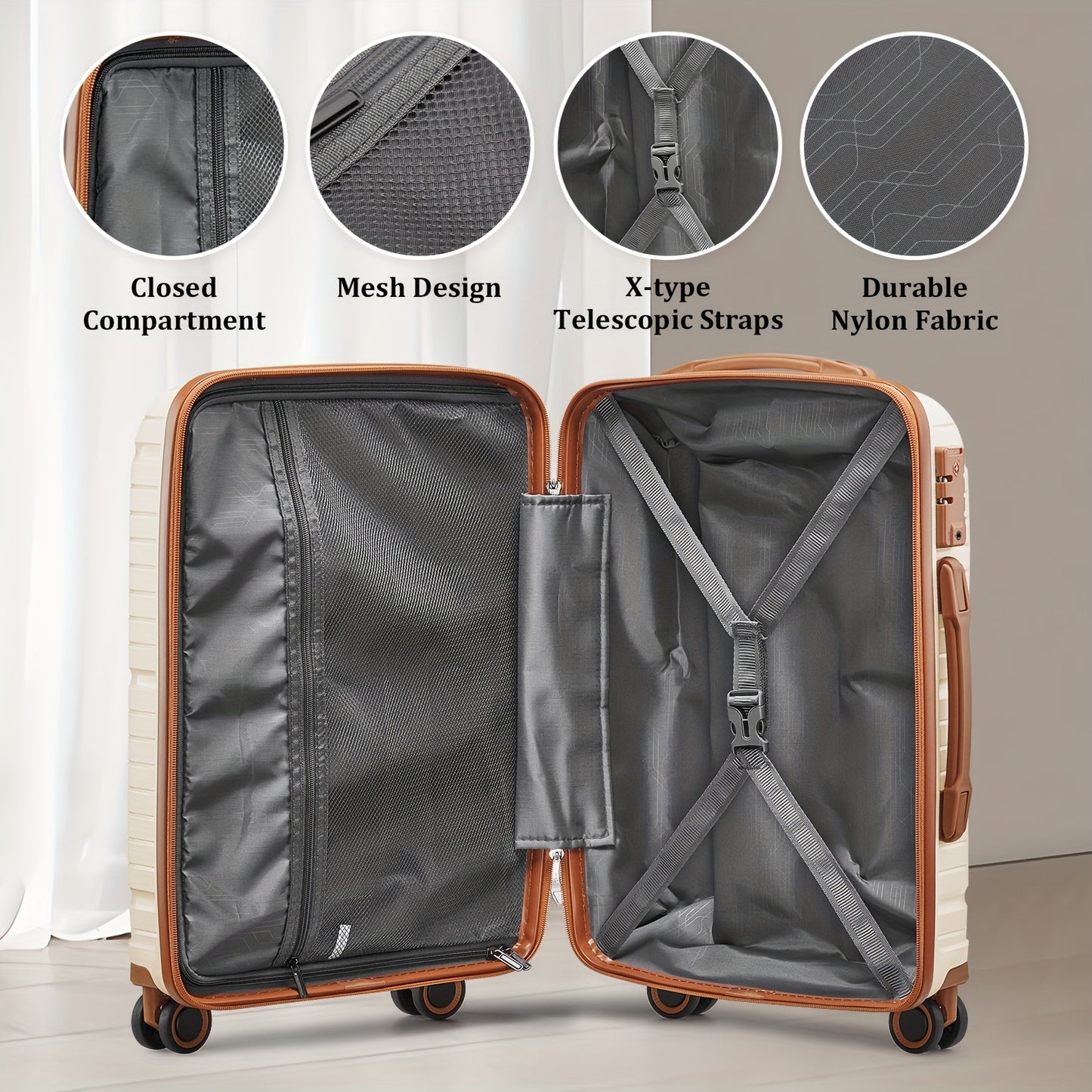 Joyway Set Valigie da Viaggio, Trolley Leggero con Ruote Girevoli e Borsa Amenity