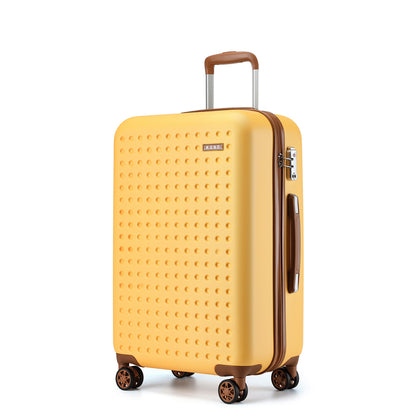 Set di 4 Valigie da 14/20/24/28 pollici Kono Elegante in ABS+PC a Pois con Guscio Rigido e Serratura TSA, Set di 4 Pezzi con Valigetta da Toilette, Bagagli da Viaggio Durevoli con Serratura TSA e Ruote Silenziose
