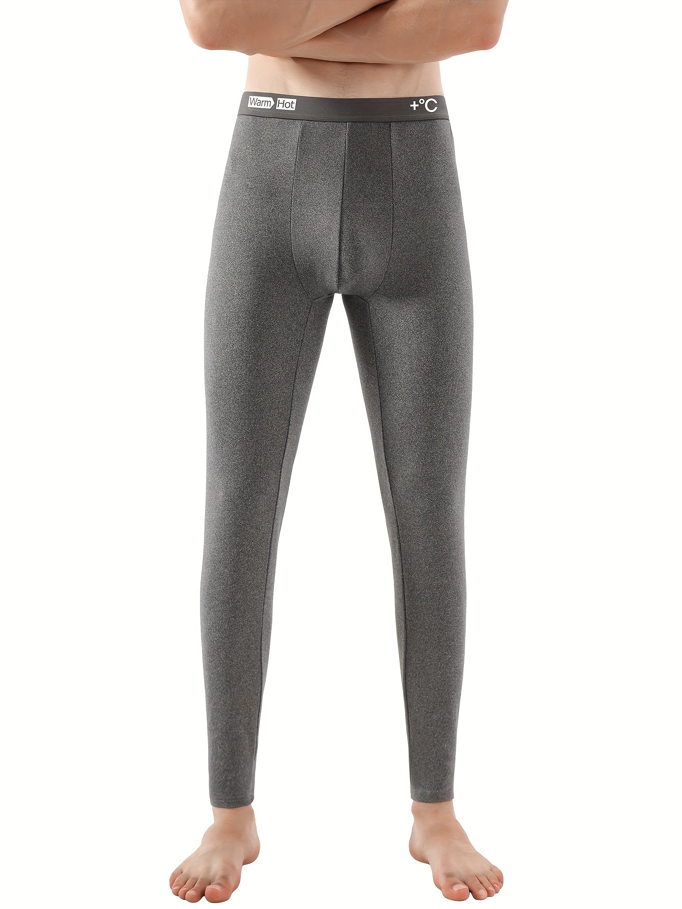 Pantaloni Stile Casual| Pantaloni Termici Slim-Fit da Uomo - Leggings Foderati in Pile Caldo, Misto Poliestere/Spandex Elasticizzato, Ideali per il Comfort Invernale & l'Abbigliamento Casual, Grigio