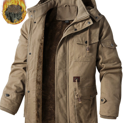 Linea Uomo+ Elegance - Giacca da uomo con cappuccio e imbottitura in pile