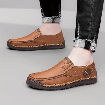 Scarpe fatte a mano per uomo CLOHOO, suola morbida, comode e traspiranti, suola in gomma, scarpe sportive casual resistenti, slip-on, scarpe da ufficio per tutti gli anni, moda giovane