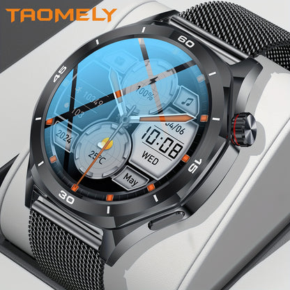 Orologio intelligente impermeabile per uomo - Orologio intelligente rotondo con schermo touch HD da 1.52 pollici - Bracciale intelligente con 123 modalità sportive - Monitoraggio del tracker sportivo - Chiamata e risposta wireless - per iPhone/Android