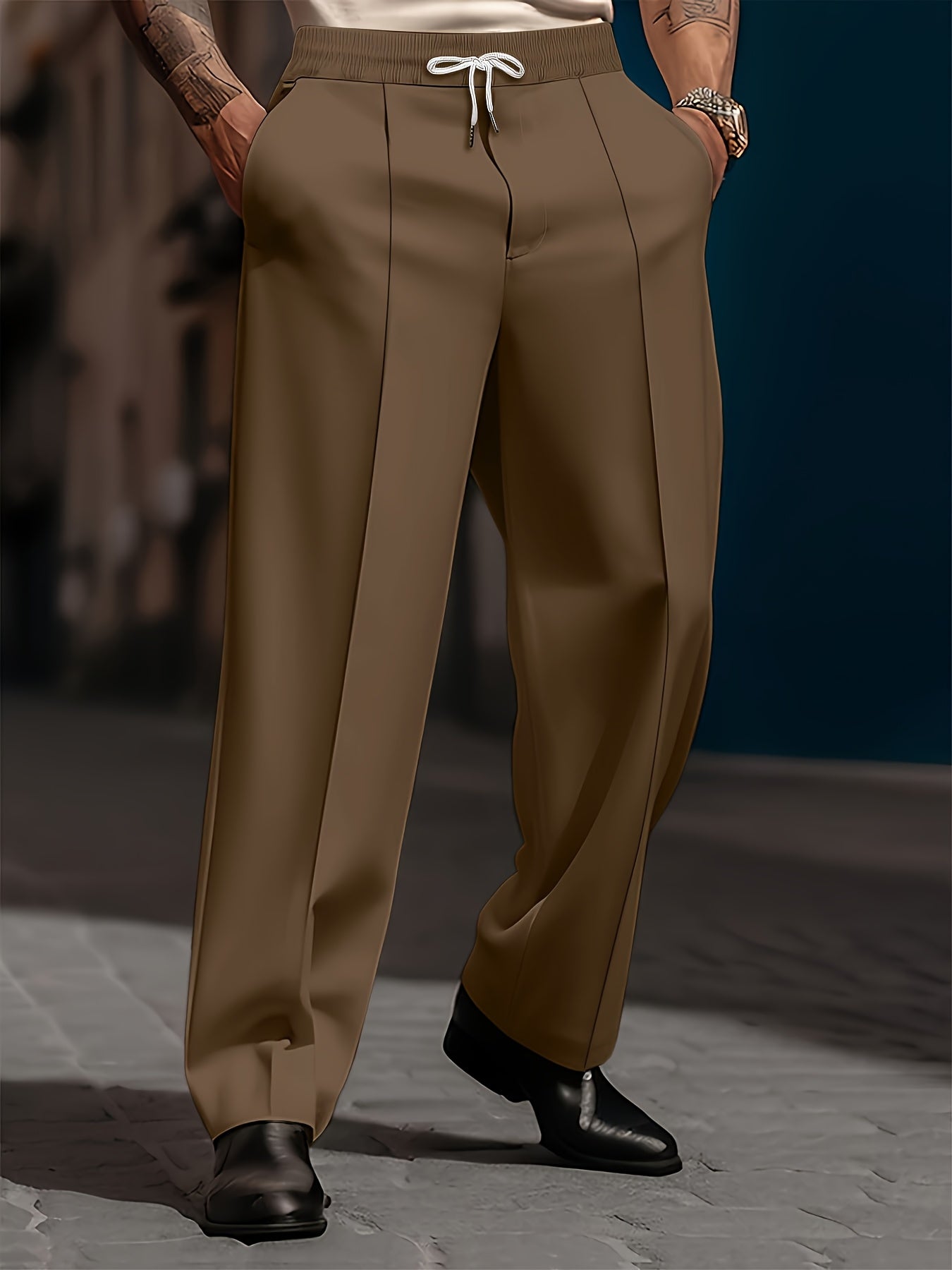 Pantaloni da Uomo Larghi e Comodi, Taglio Dritto Semplice, Moda Quotidiana di Base