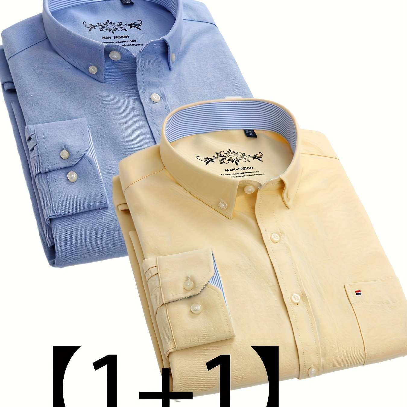 Valerio – Due Camicie Oxford a Manica Lunga Monocolore